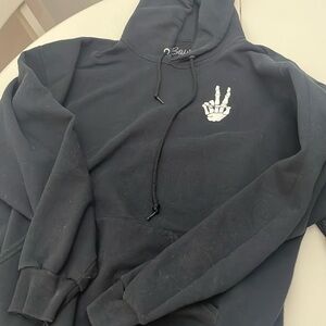 Black hoodie peace skeleton